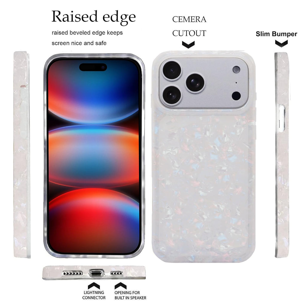 17 Pro Case 6.3 Inch,Sparkle Opal Glitter Translucent Clear Soft Tpu Slim Fit Pr