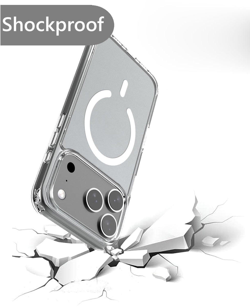 17 Pro Case, Transparent Acrylic Tpu Shockproof Phone Cover With Magnetic Wirele