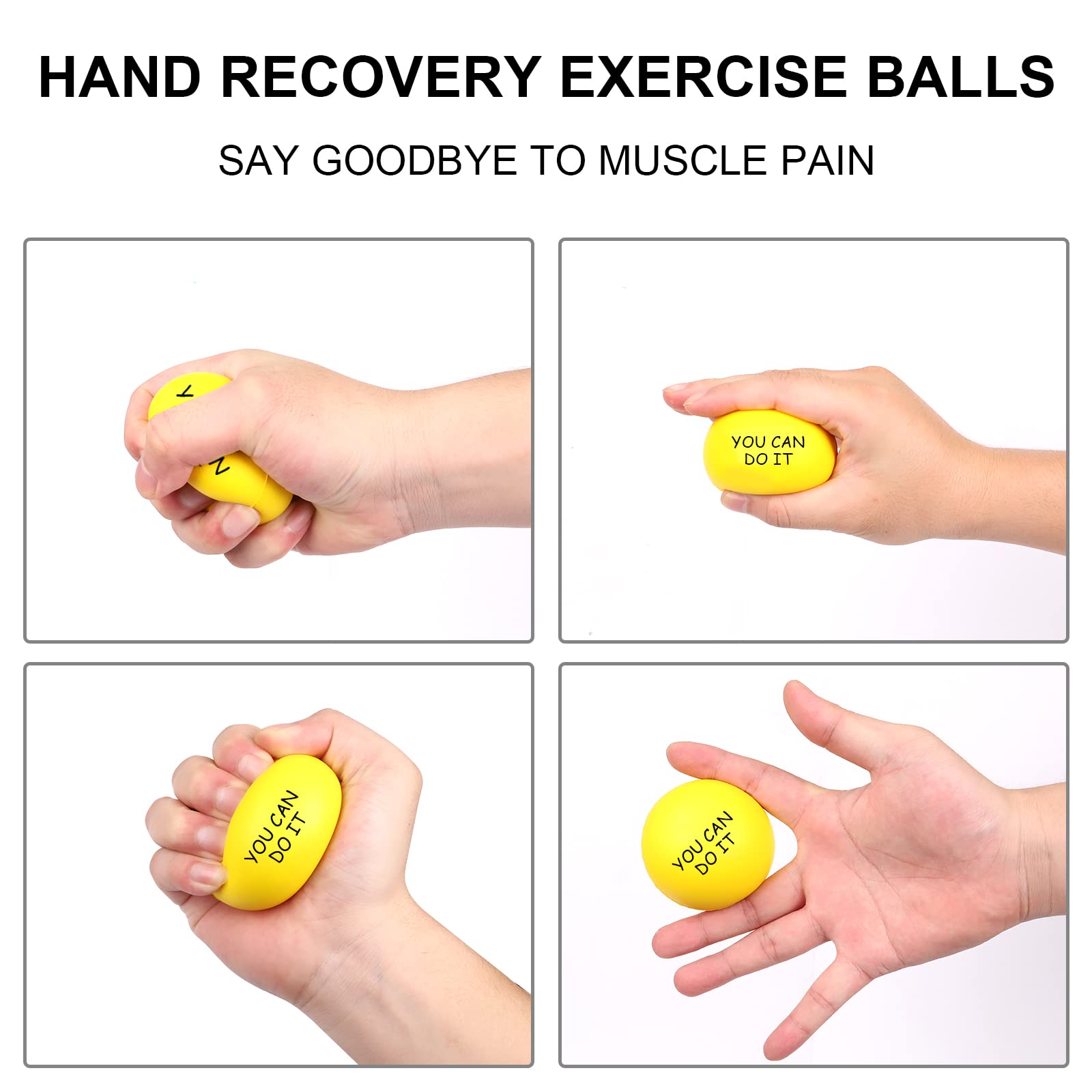 Stress Balls (5 Pack) for Kids and Adults - Stress Relief Balls with Motivationa