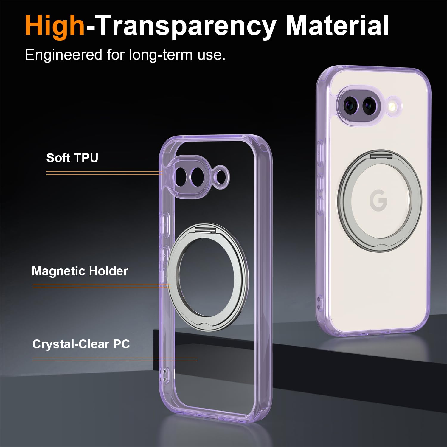 Magnetic Case for Google Pixel 10a Phone 2026 with Rotating Stand, Slim Non-Yell