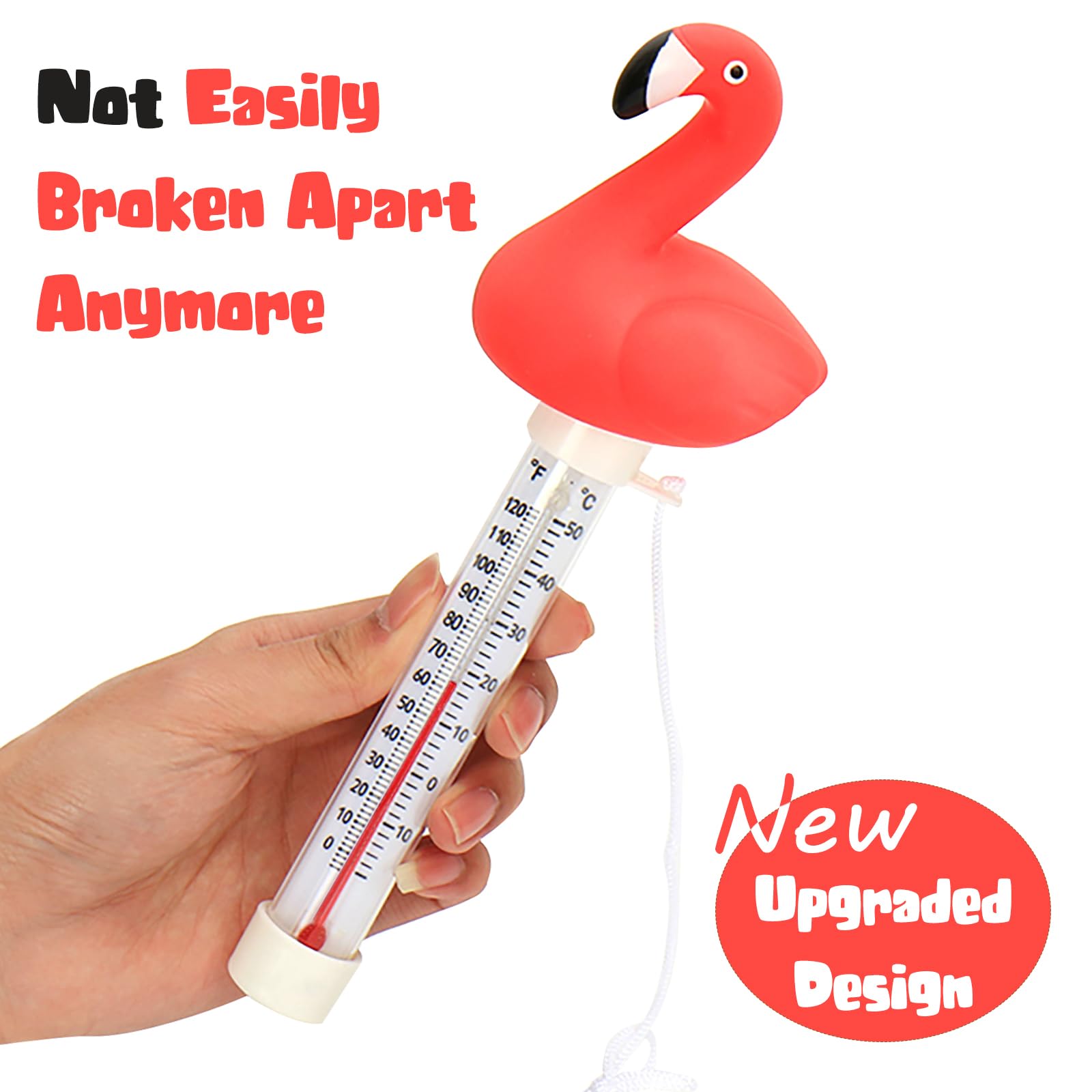 Pool Thermometer, Large Size Easy Read for Water Temperature with Strin