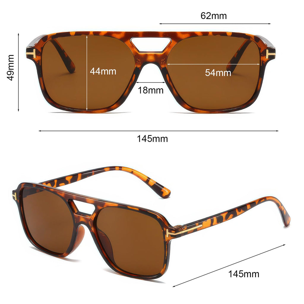 Aviator Sunglasses for Women Men Retro Rectangle Trendy Square Shades Su