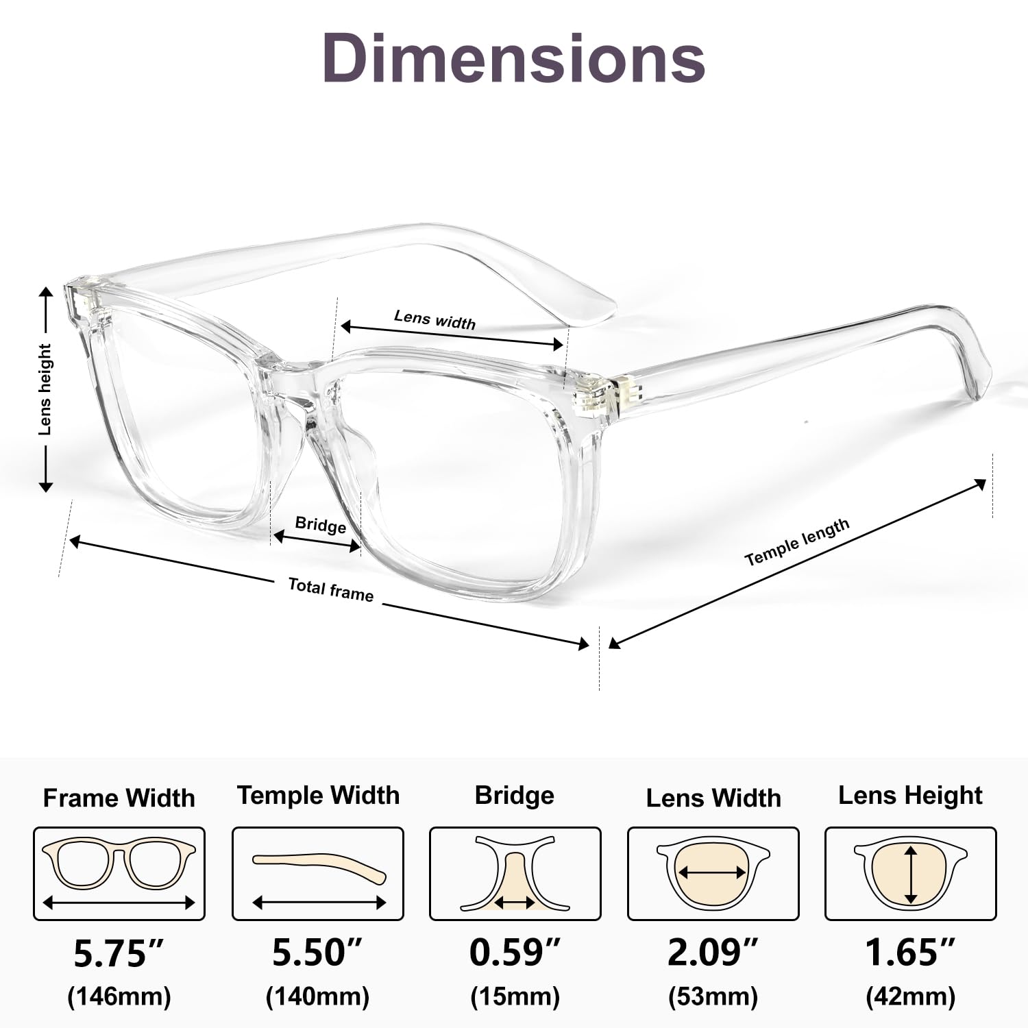 Light Blocking Glasses Square with Anti Computer Glare for Gaming Women and