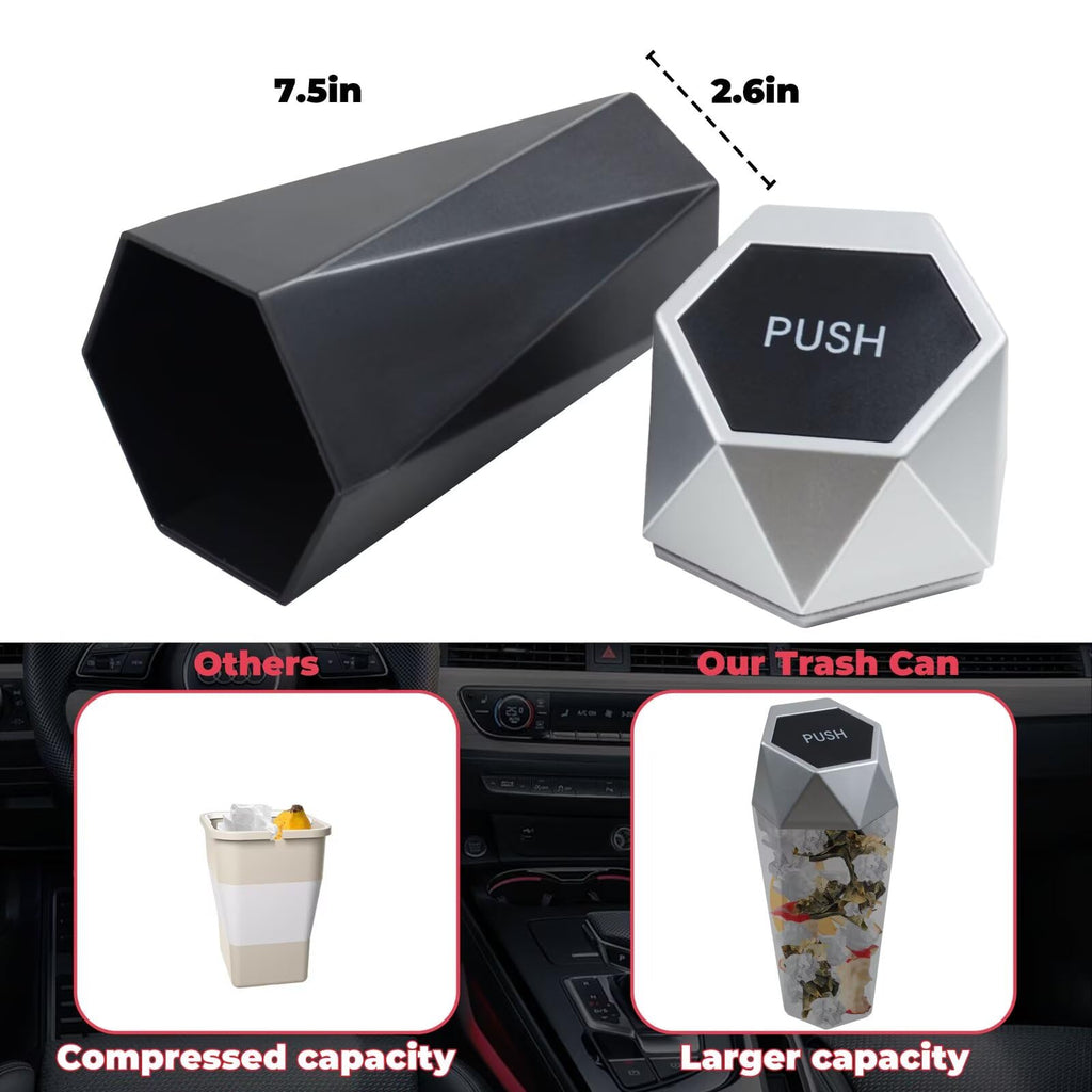 Trash Can, 2 Pack Car Trash Bin With Lid, Car Accessories For Women Interior, Ca
