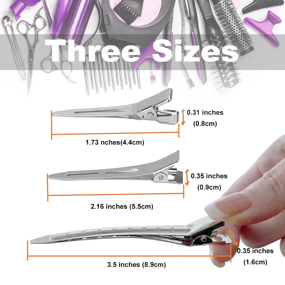 Duck Bill Hair Clips 42 Pack — Metal Styling Duckbill Clips Set for Women with C