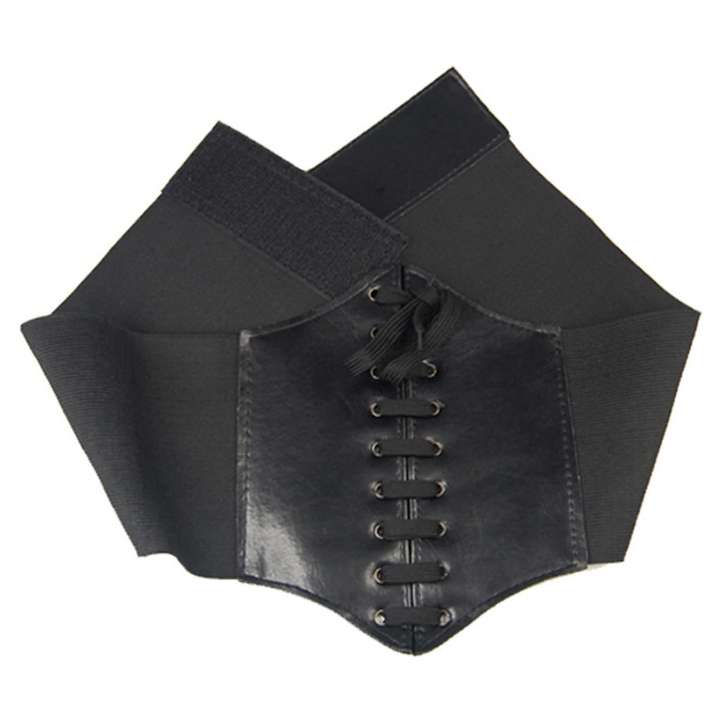 Cincher Corset Wide Band Elastic Tied Waspie Belt Leather Soft Adjustable