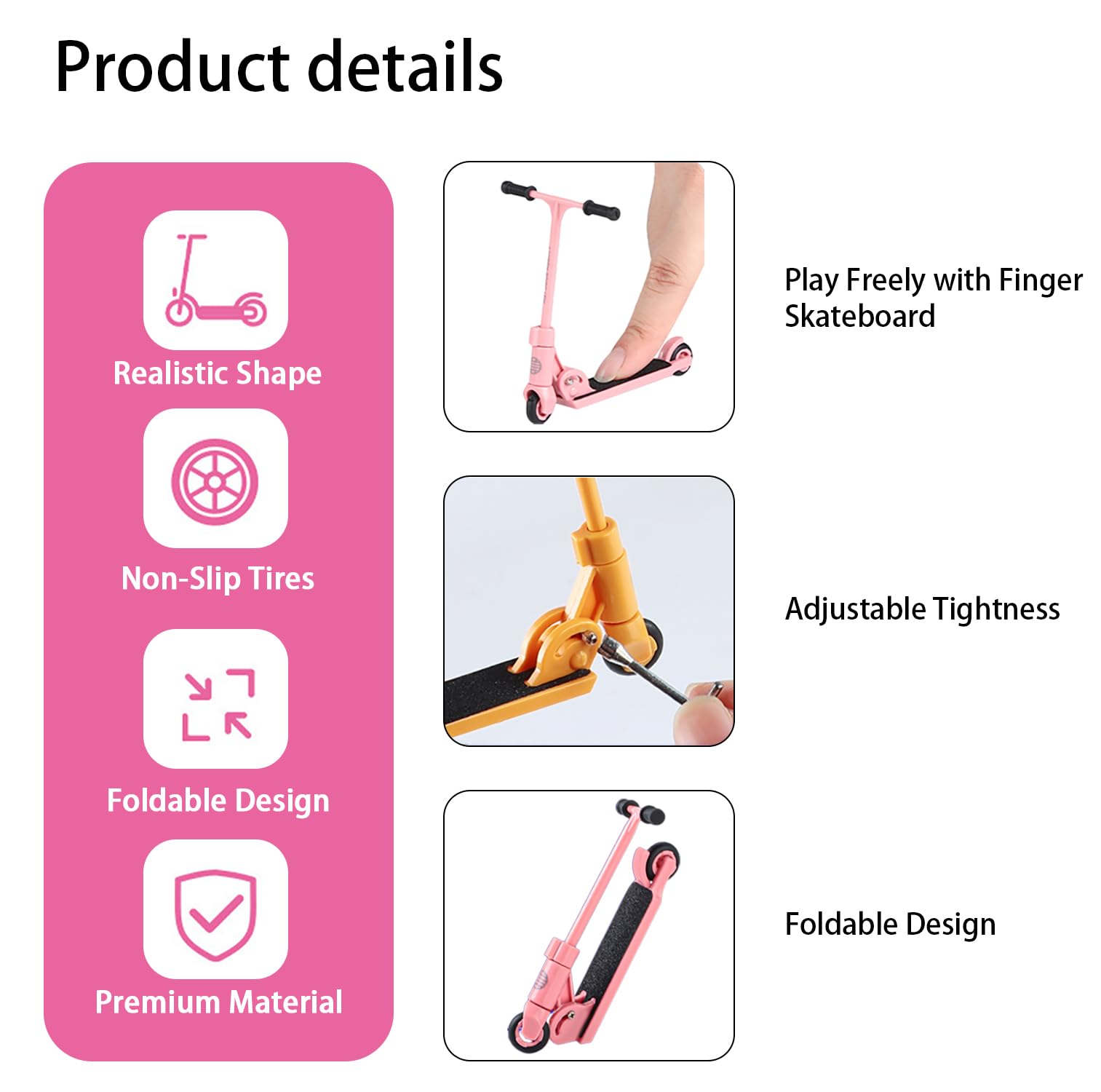 Mini Finger Scooter,Foldable Mini Scooters Finger Board Accessories,Tiny Trick S