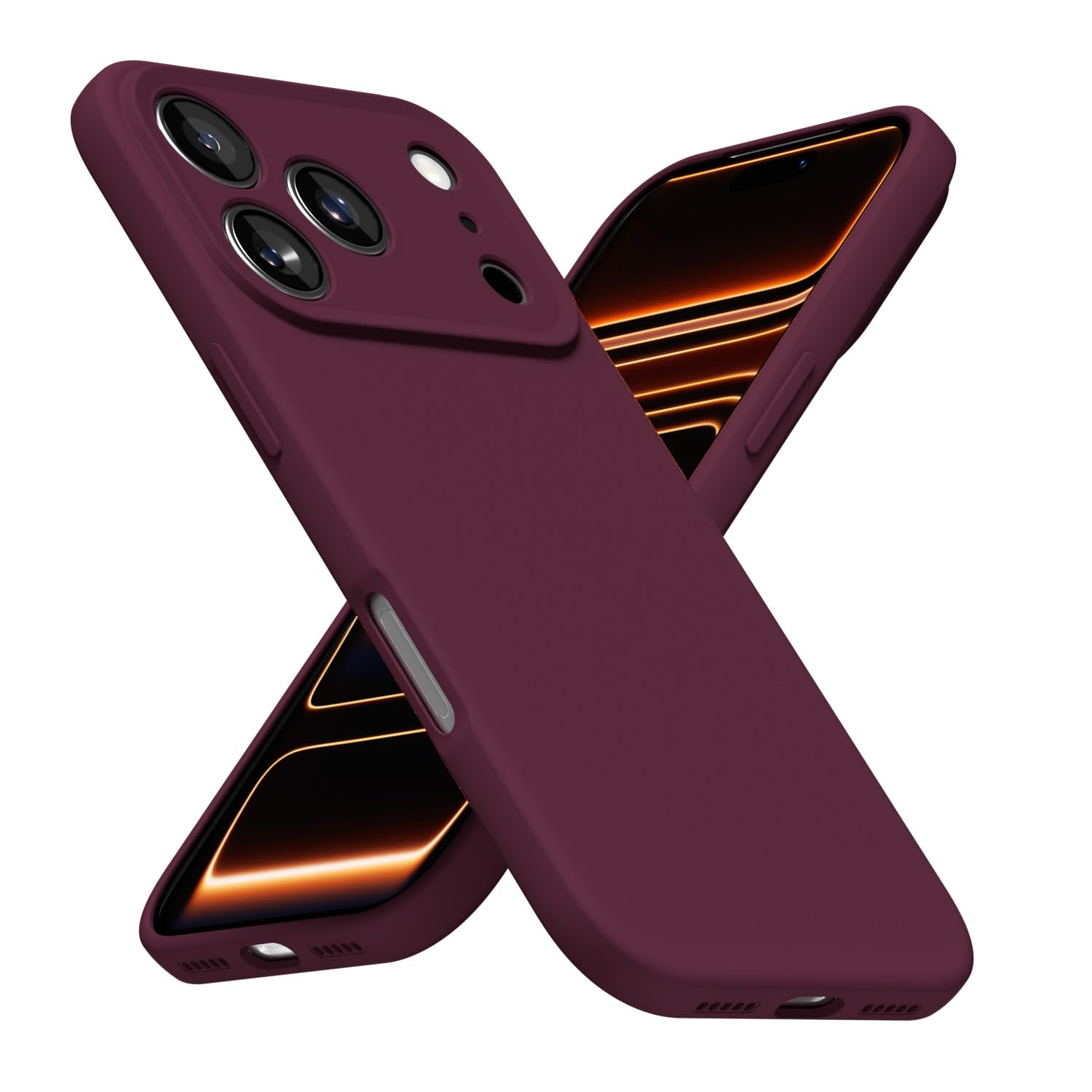 Iphone 17 Pro Phone Case Silicone, Minimalist Ultra Thin Slim Soft Rubber Gel So