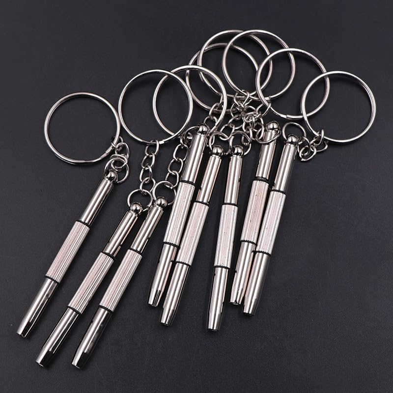 Pack Eyeglass Screwdriver Keychain Mini 3in1 Flat Phillips Hex Portable Glass