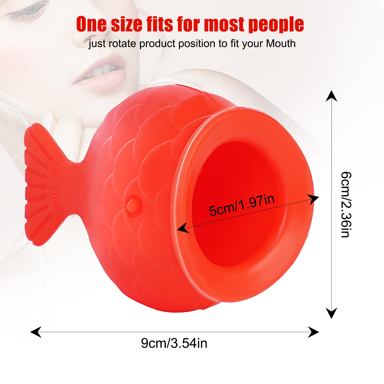 Plumper & Enhancer Device — Soft Silicone Fish Shape Lip Pump for Fuller Thicker