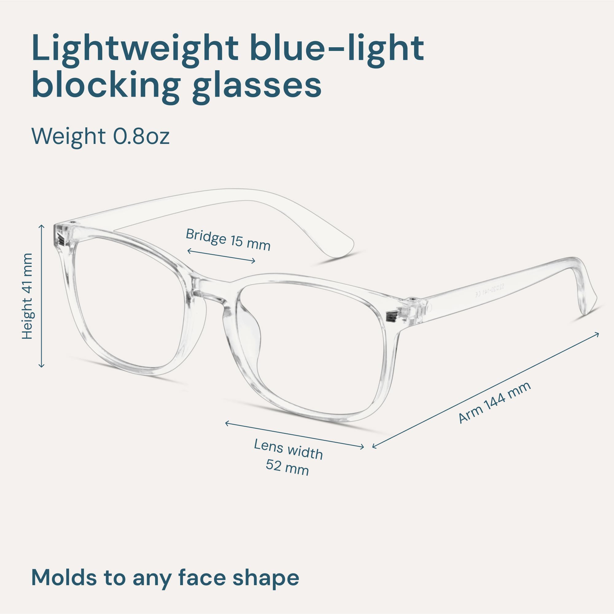 Clear Blue Light Glasses for Computer & Gaming - Anti UV Ray Lenses