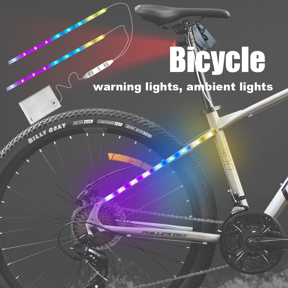 Electric LED Bicycle Scooter Lights Night Cycling Colorful Lamp Water