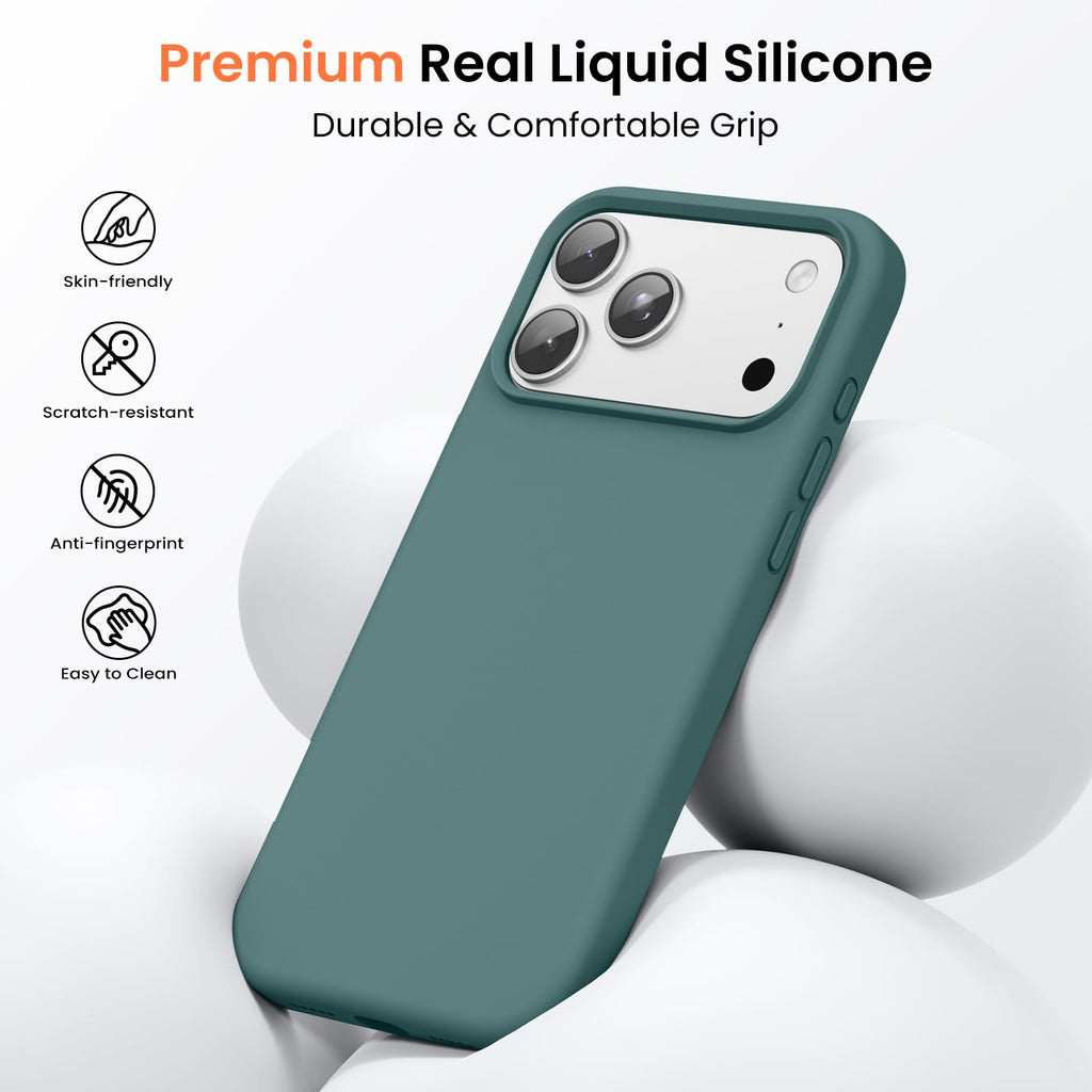For Iphone 17 Pro Max Case,Shockproof Liquid Silicone Protective Phone Case With