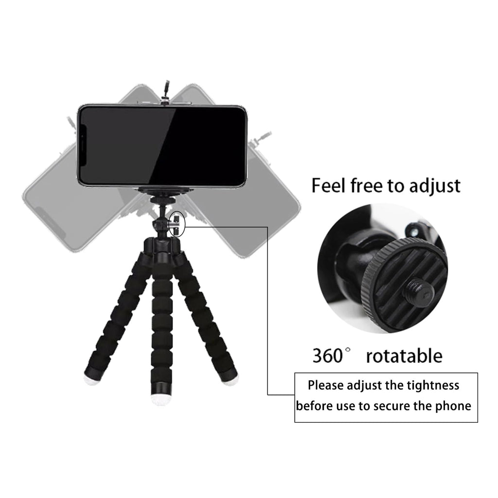 Tripod,Sponge Tripod with Phone Holder Flexible Bracket with Wireless Remote and