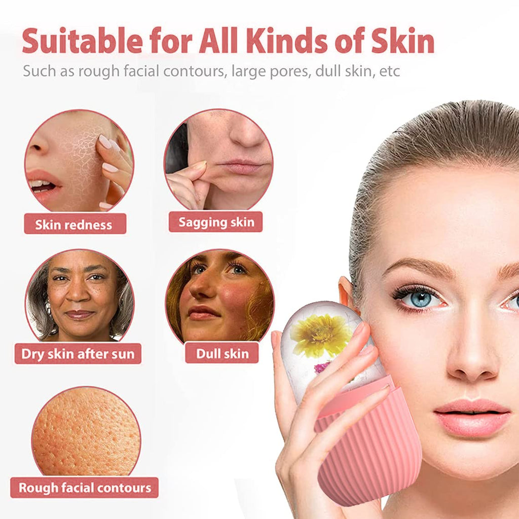 Roller Face Massager — Silicone Ice Mold for De-Puffing Eye Bags, Migraine Relie