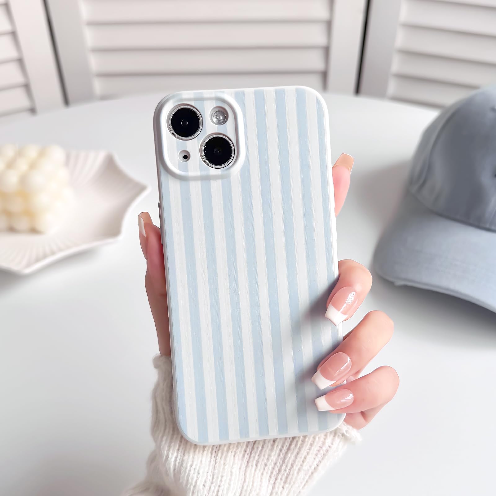 For Iphone 14 Case Cute Color Striped With Aesthetics Design For Girls Women Sof