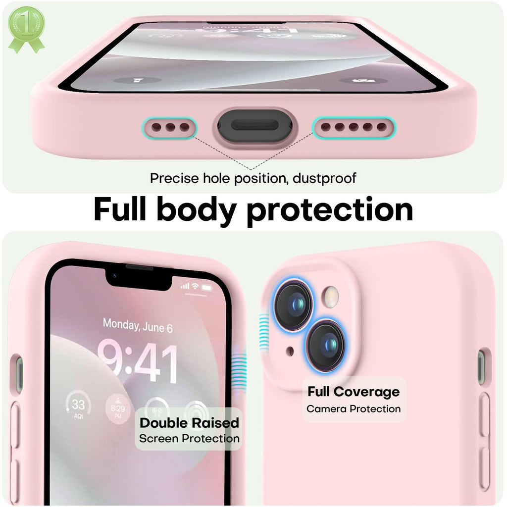 Designed For Iphone 14 Case, Premium Silicone With [Soft Anti-Scratch Microfiber