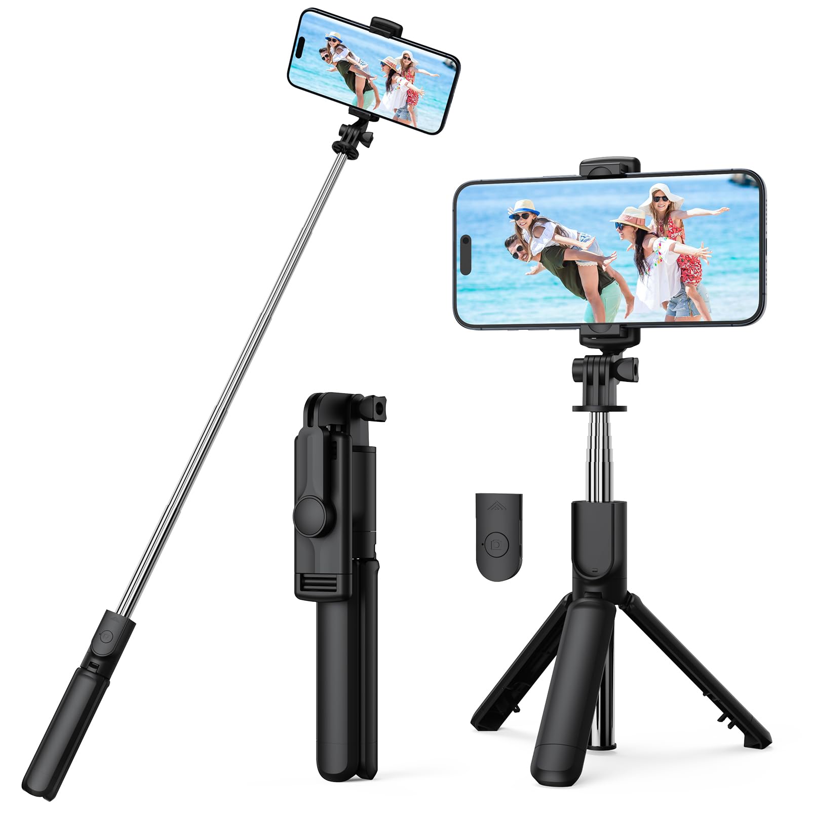 Selfie Stick Tripod, Retractable Selfie Stick Tripod with Wireless Remote Contro