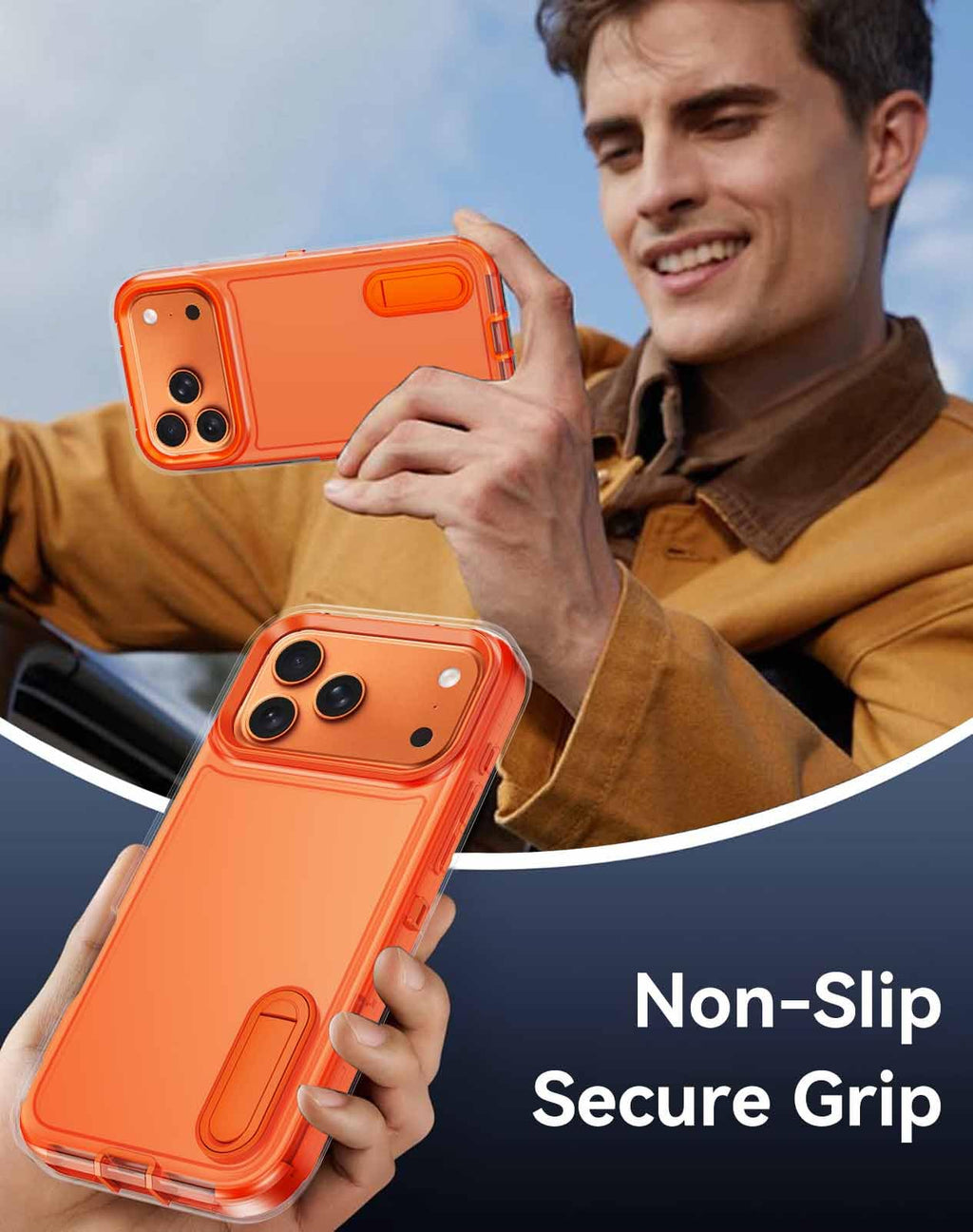 Iphone 17 Pro Case With Built-In Invisible Kickstand,[2*Screen Protector] Milita