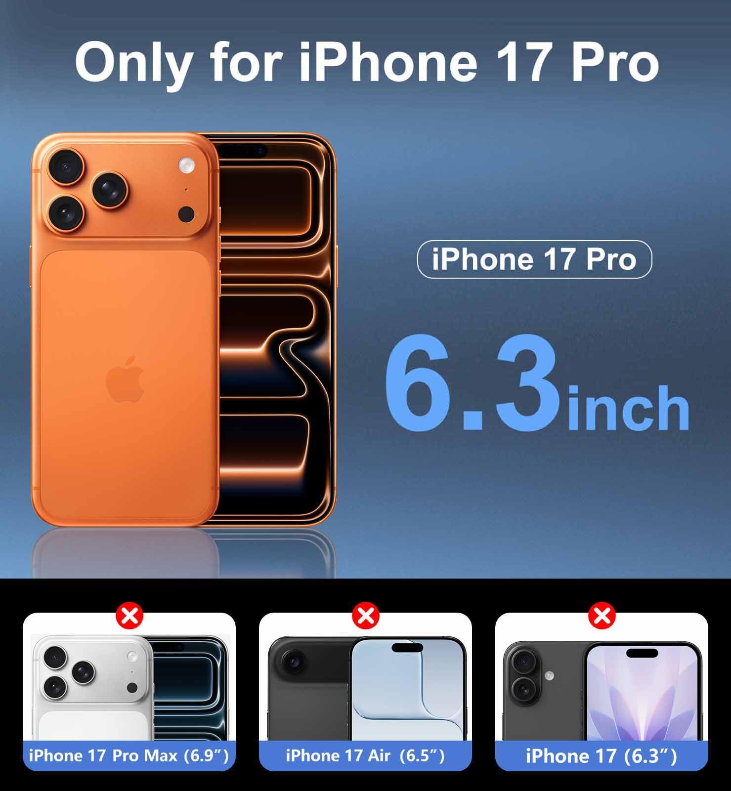Iphone 17 Pro Case With Built-In Invisible Kickstand,[2*Screen Protector] Milita