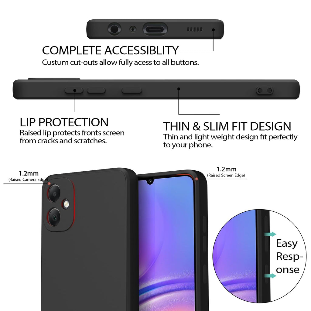 Samsung Galaxy A05 4G Case With Screen Protector[2Pcs], Soft Silicone Full Camer