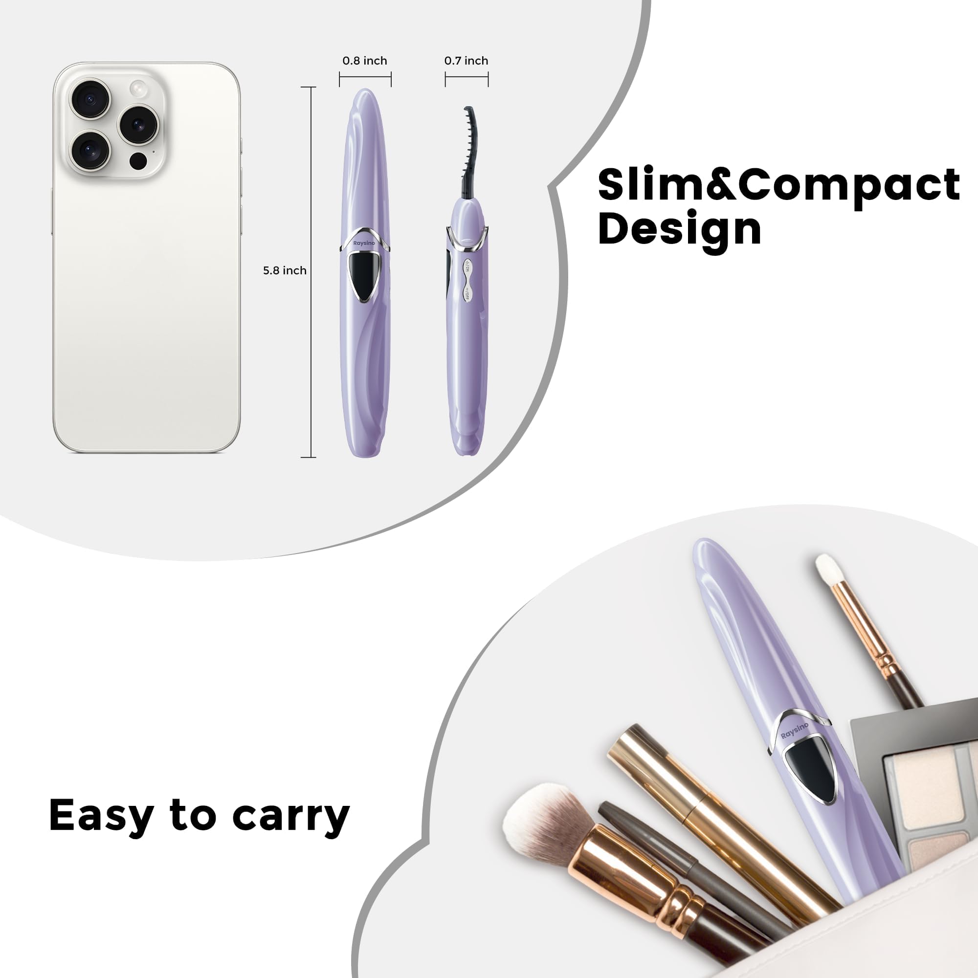 Eyelash Curler S600 Rechargeable — Heats in 8s, 24-Hour Lasting Curl for Natural