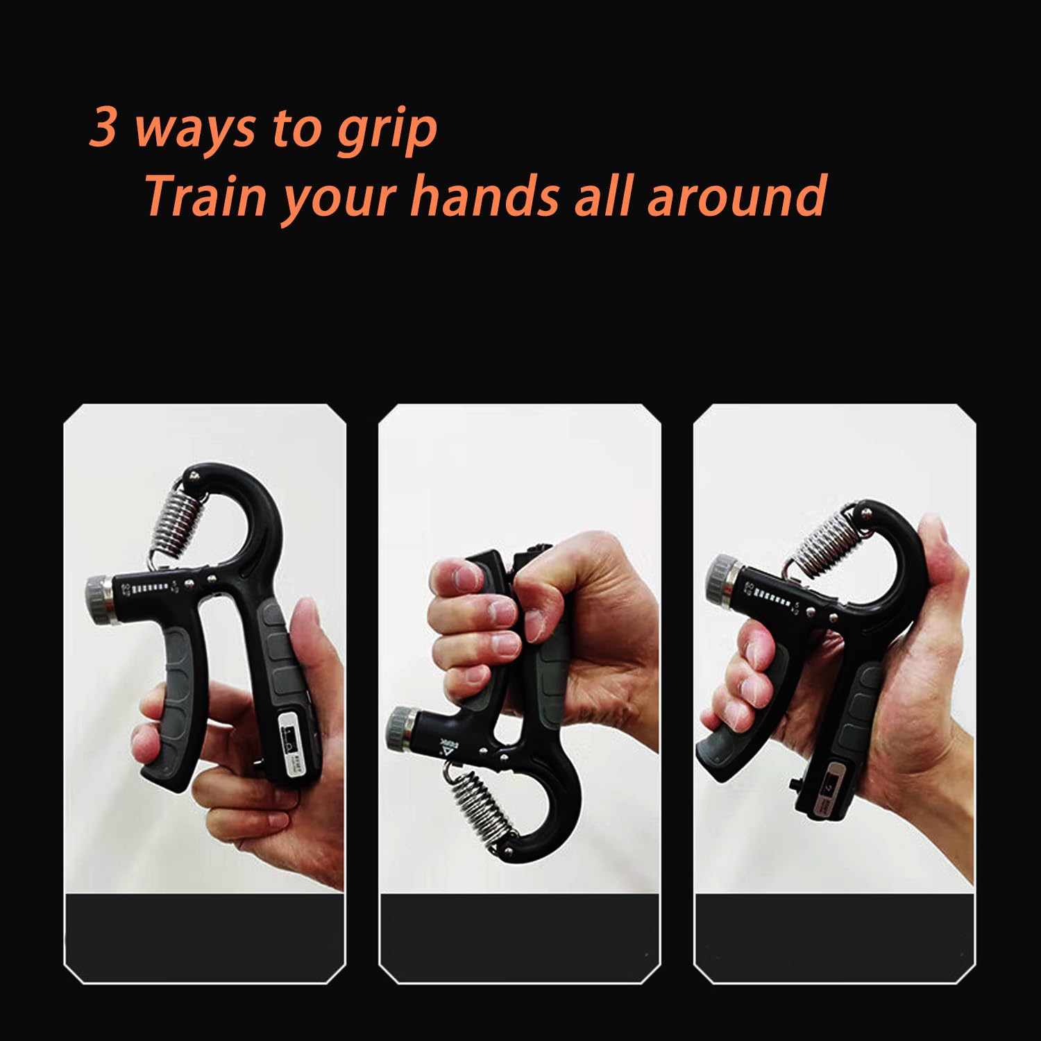 Hand Grip Trainer Number Counter Forearm Finger Wrist Gripper Exerciser 5-60kg A