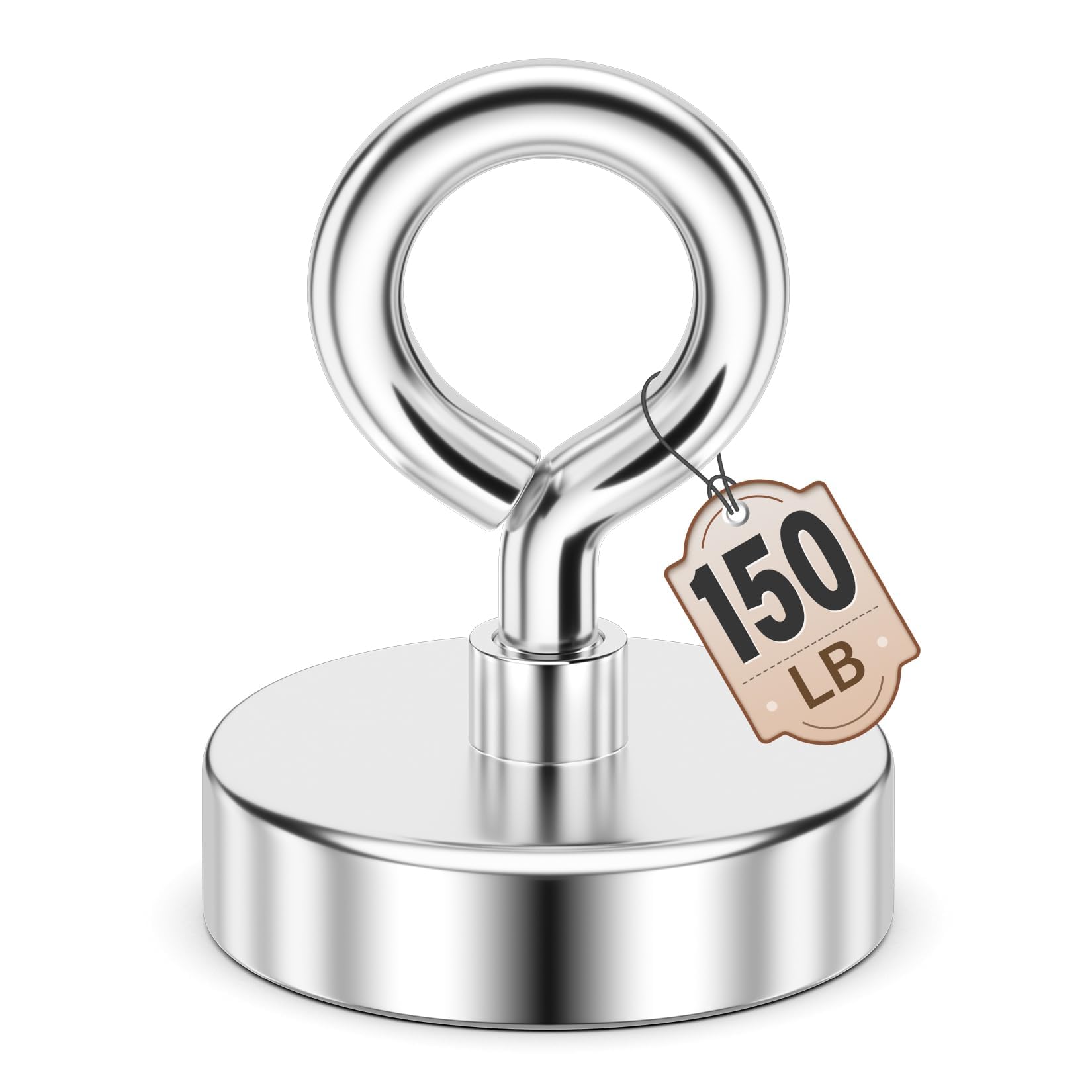 Neodymium Magnets, 150 LBS Strong Magnet with Eyebolt, Fishing Magnet for Hoisti