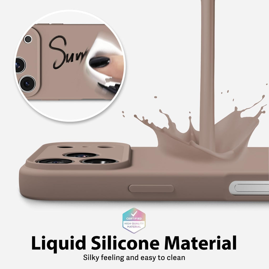 Iphone 17 Pro Phone Case Liquid Silicone, Cute Thin Slim Grip Soft Rubber Gel Fo