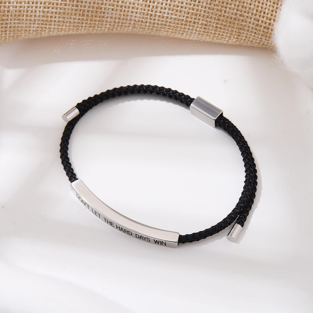 Dont Let The Hard Days Win Bracelet for Women Men, Handmade Braided Adjustable W