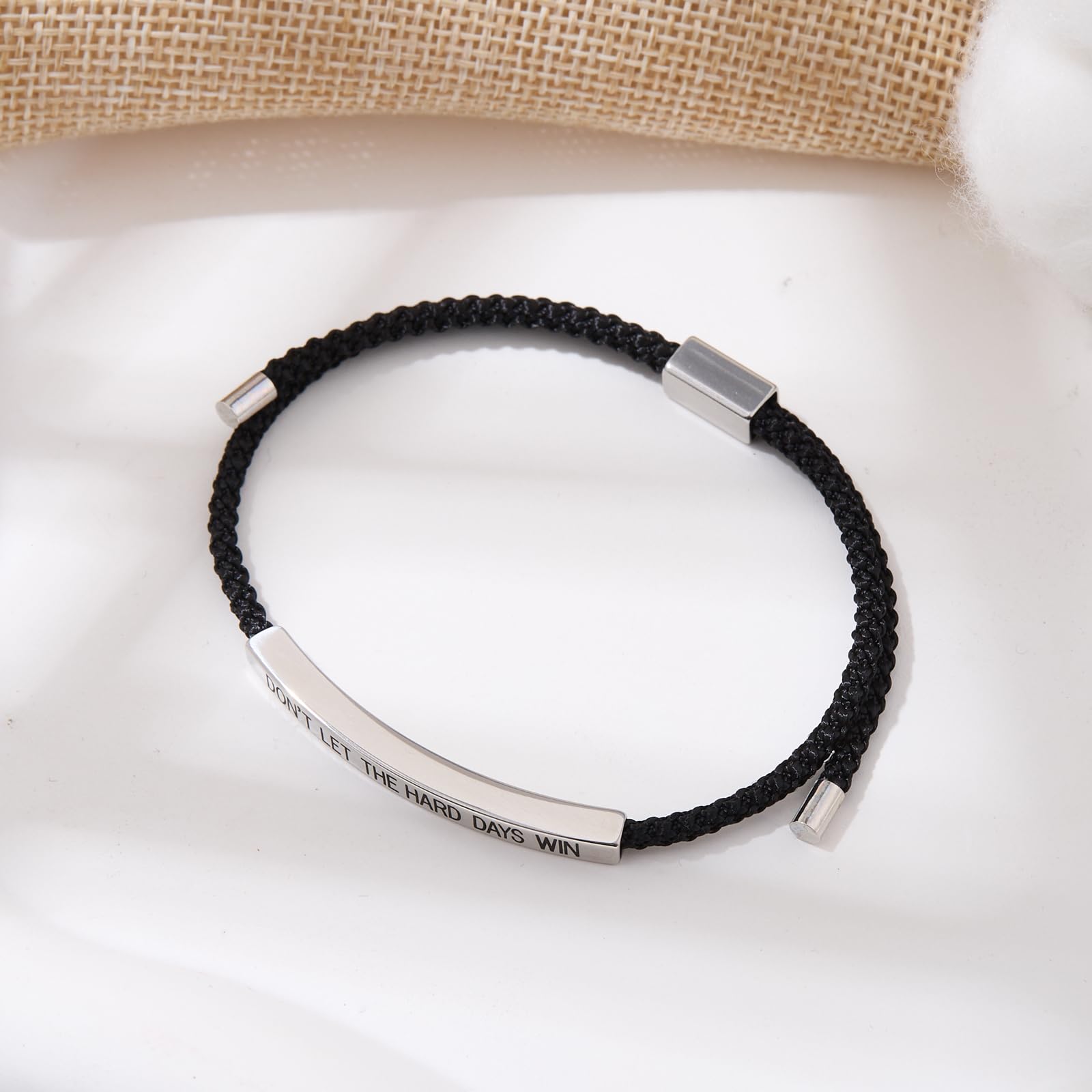 Dont Let The Hard Days Win Bracelet for Women Men, Handmade Braided Adjustable W