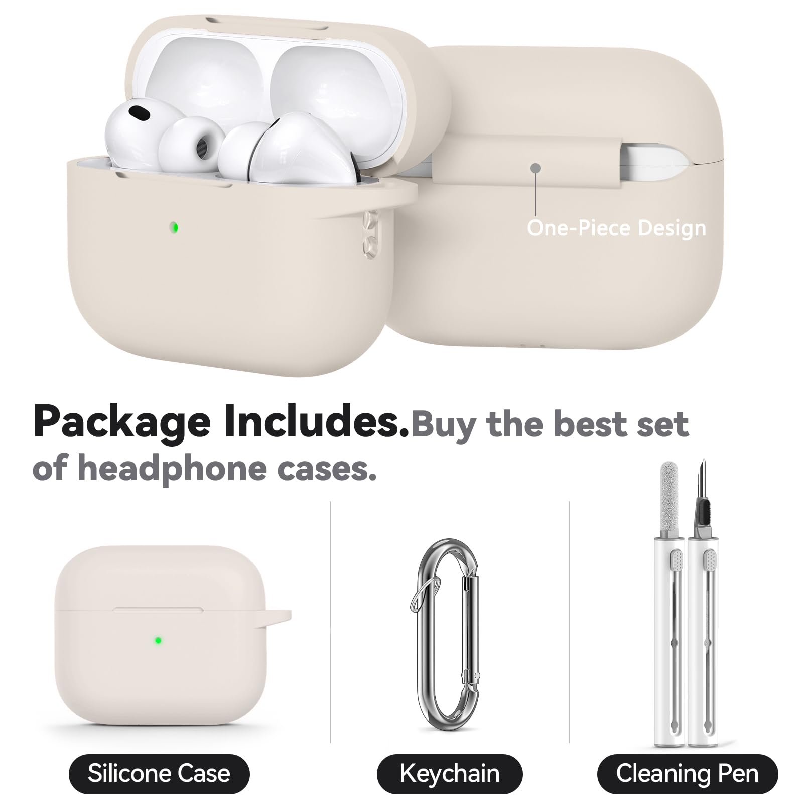 Airpods Pro 3 Case 2025 With Cleaner Kit,Soft Silicone Protective Cover For Appl