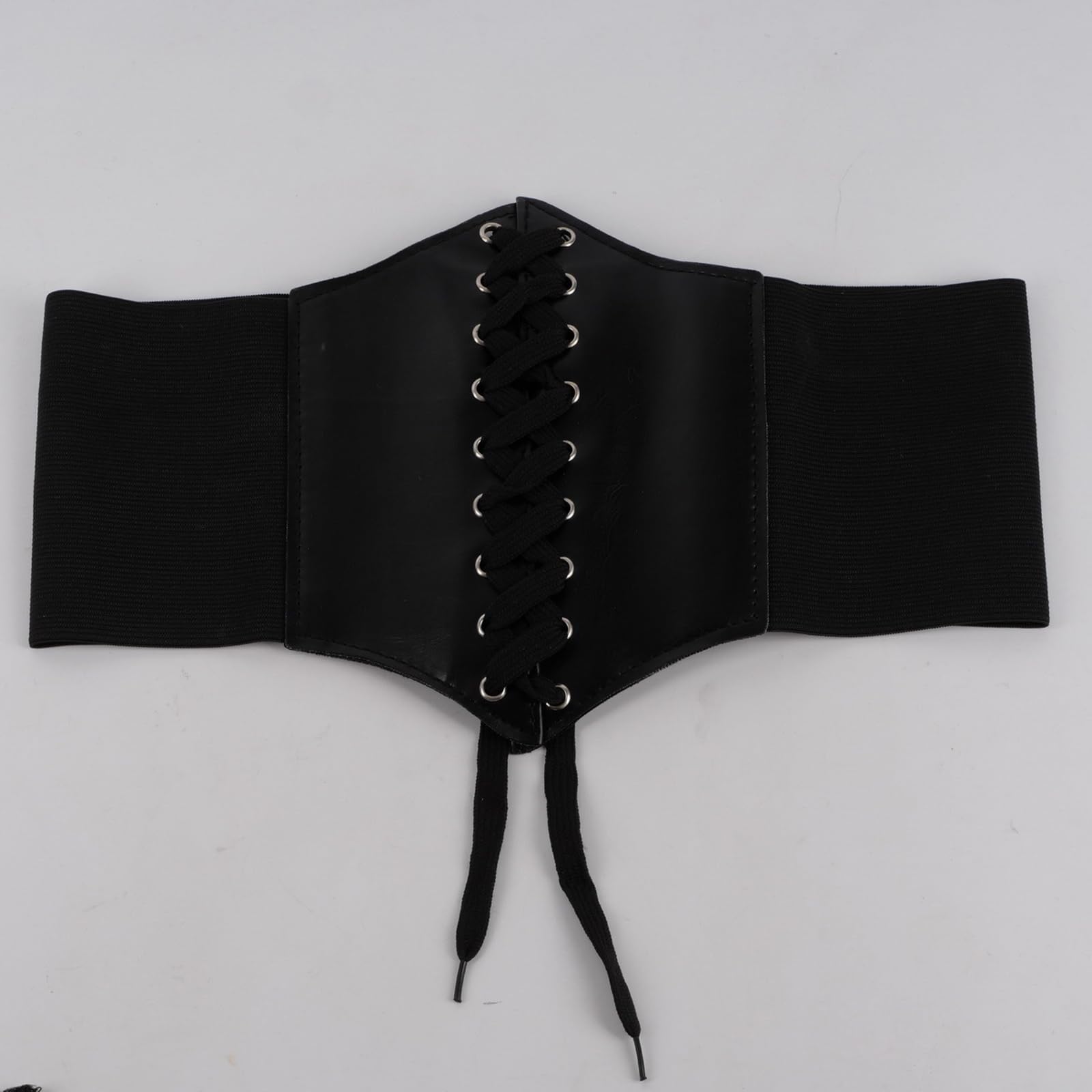 Cincher Corset Wide Band Elastic Tied Waspie Belt Leather Soft Adjustable