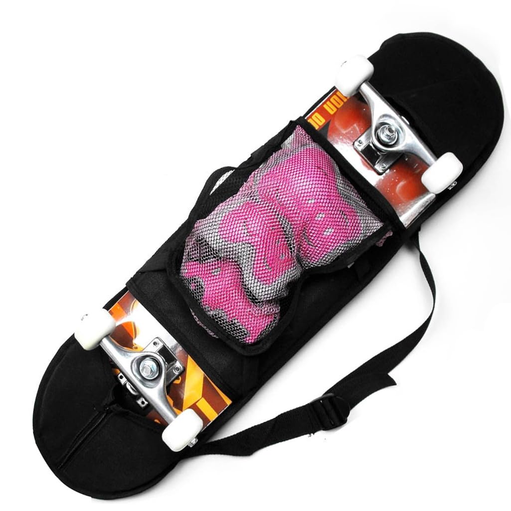 Skateboard Bag Backpack 31'' Slim Foldable Nylon Skate Board Carry Bags with Glo