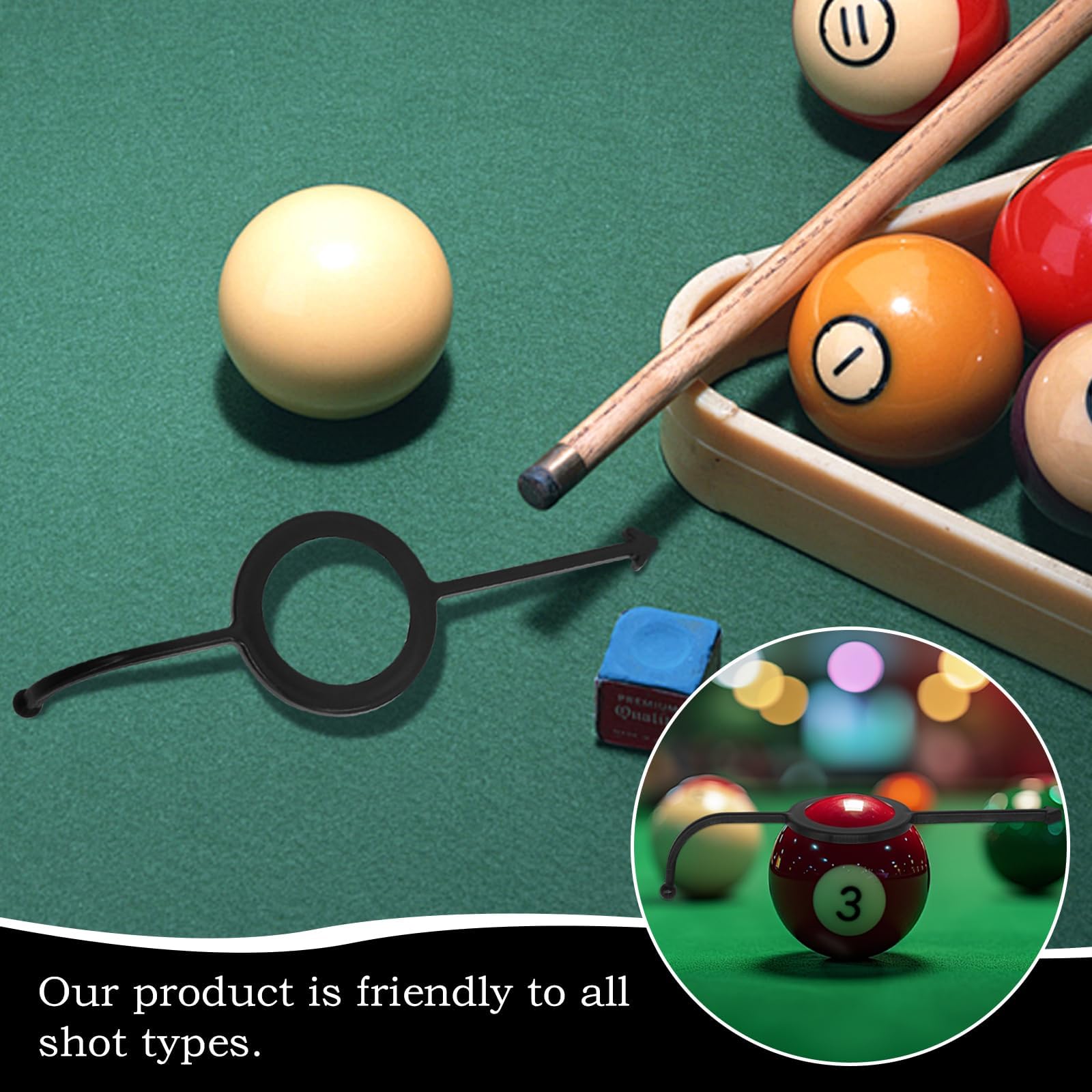 Black Billiard Aiming Training Aid, Pool Billiards Table Accessories Supplies Cu