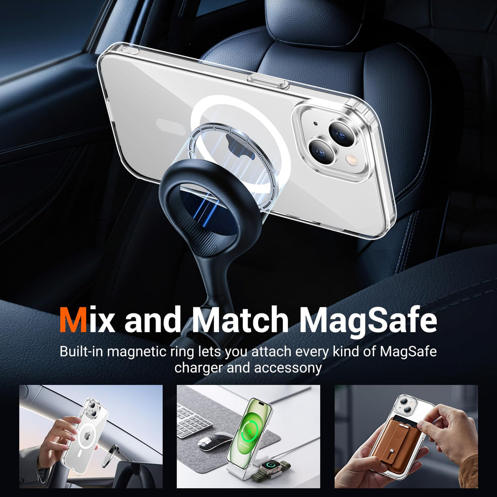Iphone 15 Case Clear, [ Magsafe][Anti-Yellowing][Military-Grade Protection] Shoc