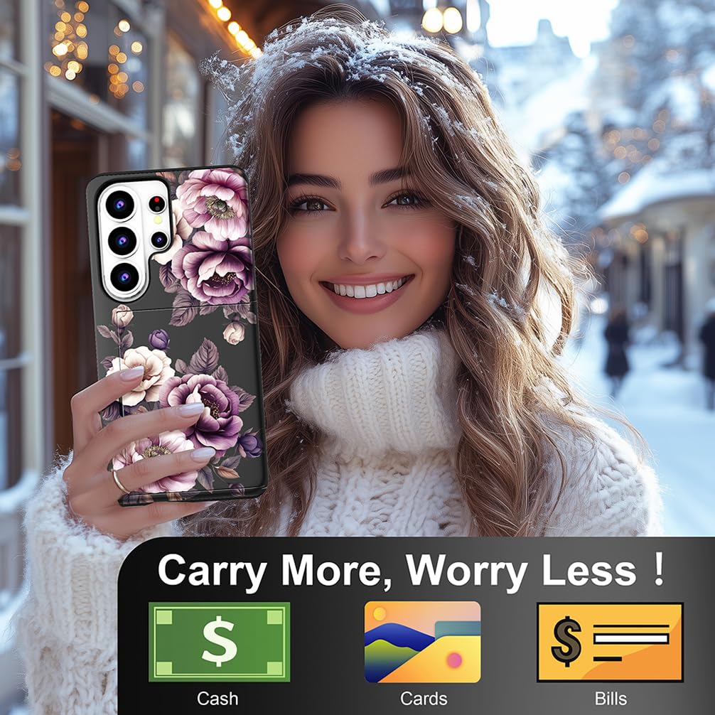Compatible for Samsung Galaxy S26 Ultra Case with Card Holder Cute - Kawaii Desi