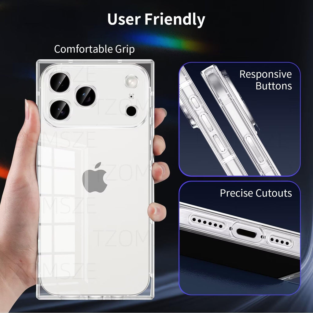 Compatible with iPhone 17 Pro Max Clear Case,Camera Protection,Reinforced C