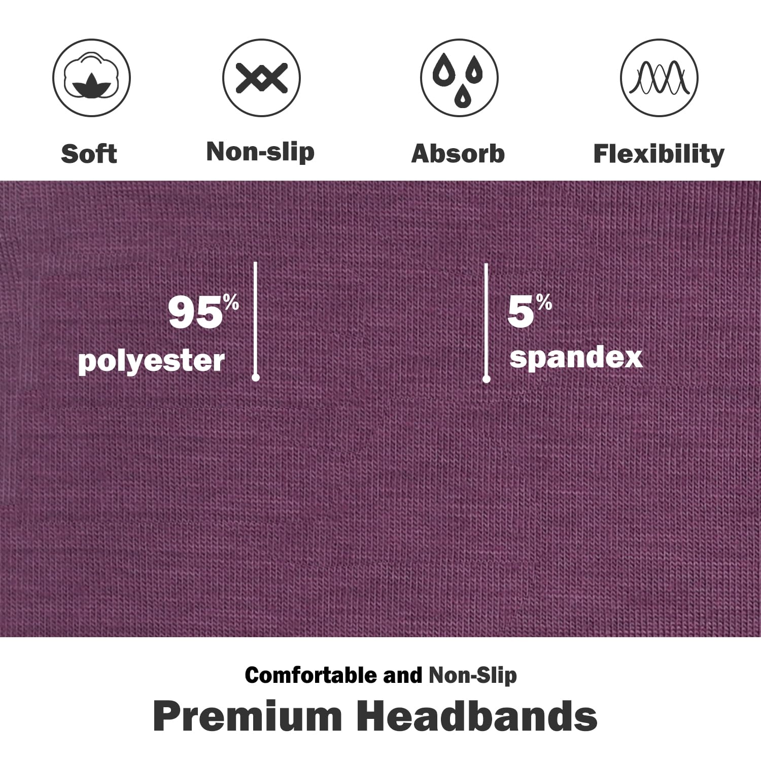 Headbands for Women, Non-Slip, Premium Stretchy Head Bands Hair Accessories,Wear