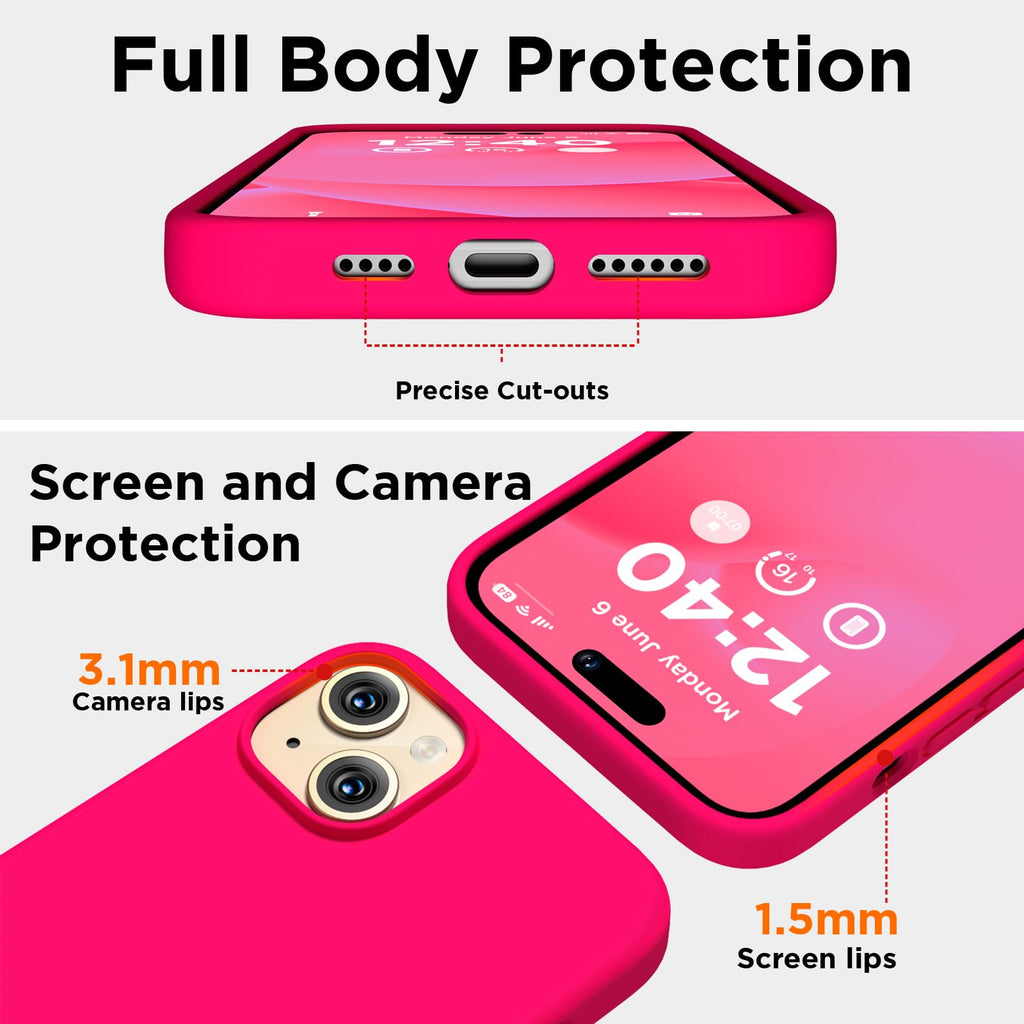 15 Case, Liquid Silicone Case, Full Body Shockproof Protective Cover [Soft Micro