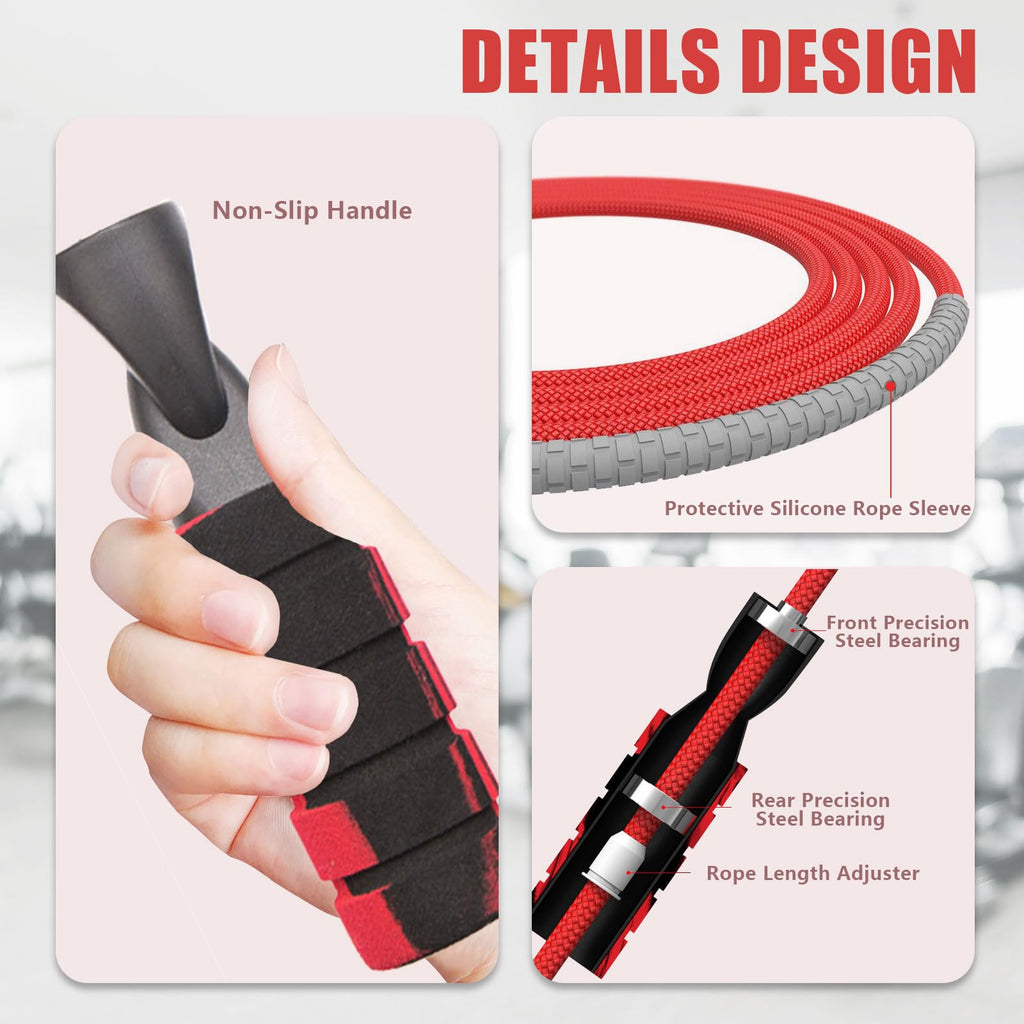 Rope with Adjustable Length Cotton Rope Double Bearing Skipping Rope for Women M