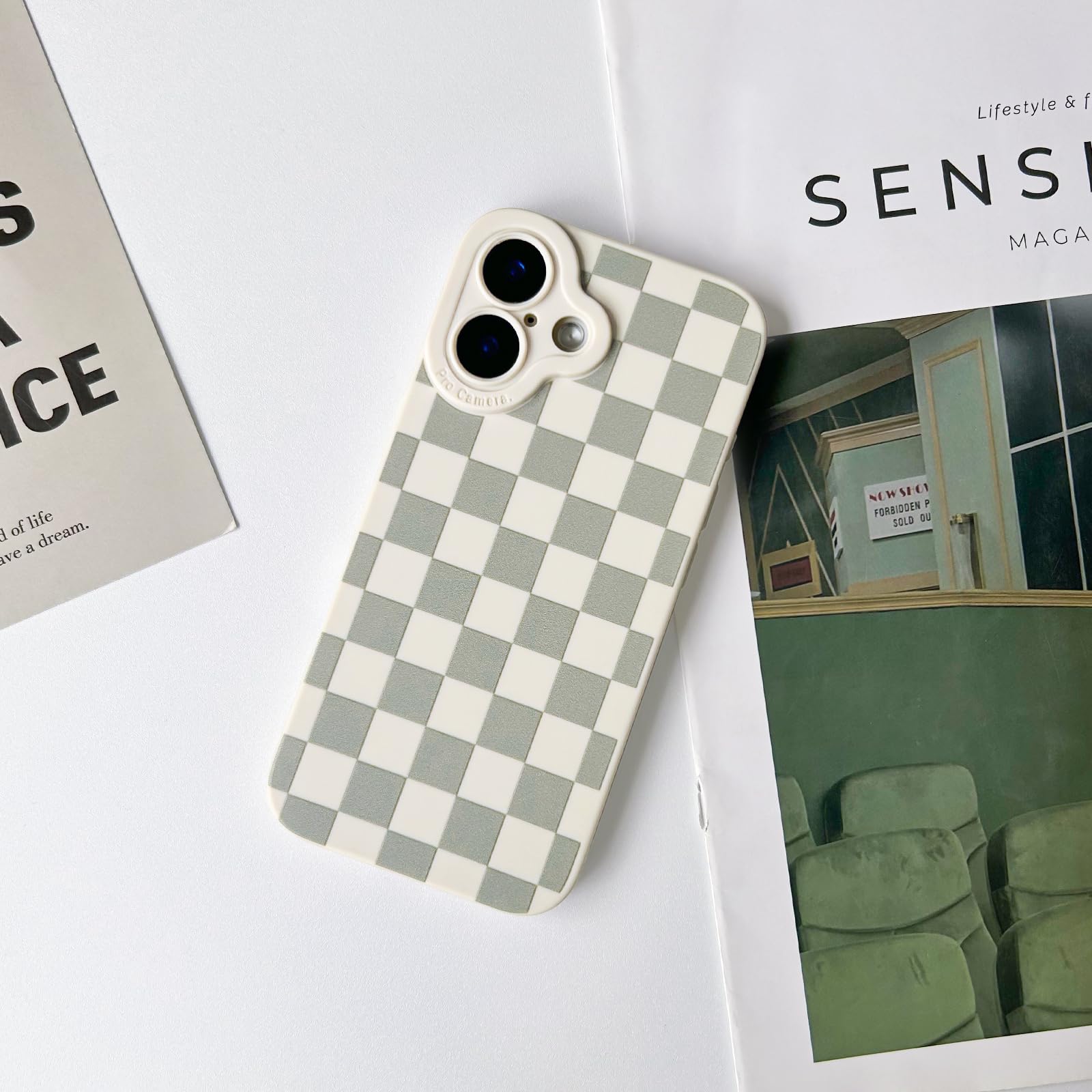 iPhone 16 Case - Cute Checkerboard Lattice Design with Vibrant Colors