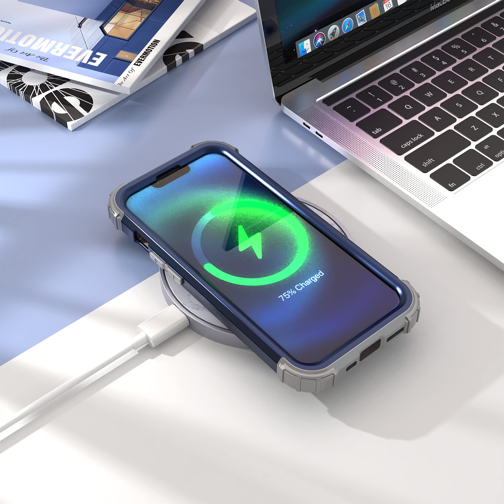 for iPhone 13 Case with Screen Protector, for iPhone 14 Case, Hybrid Shockproof