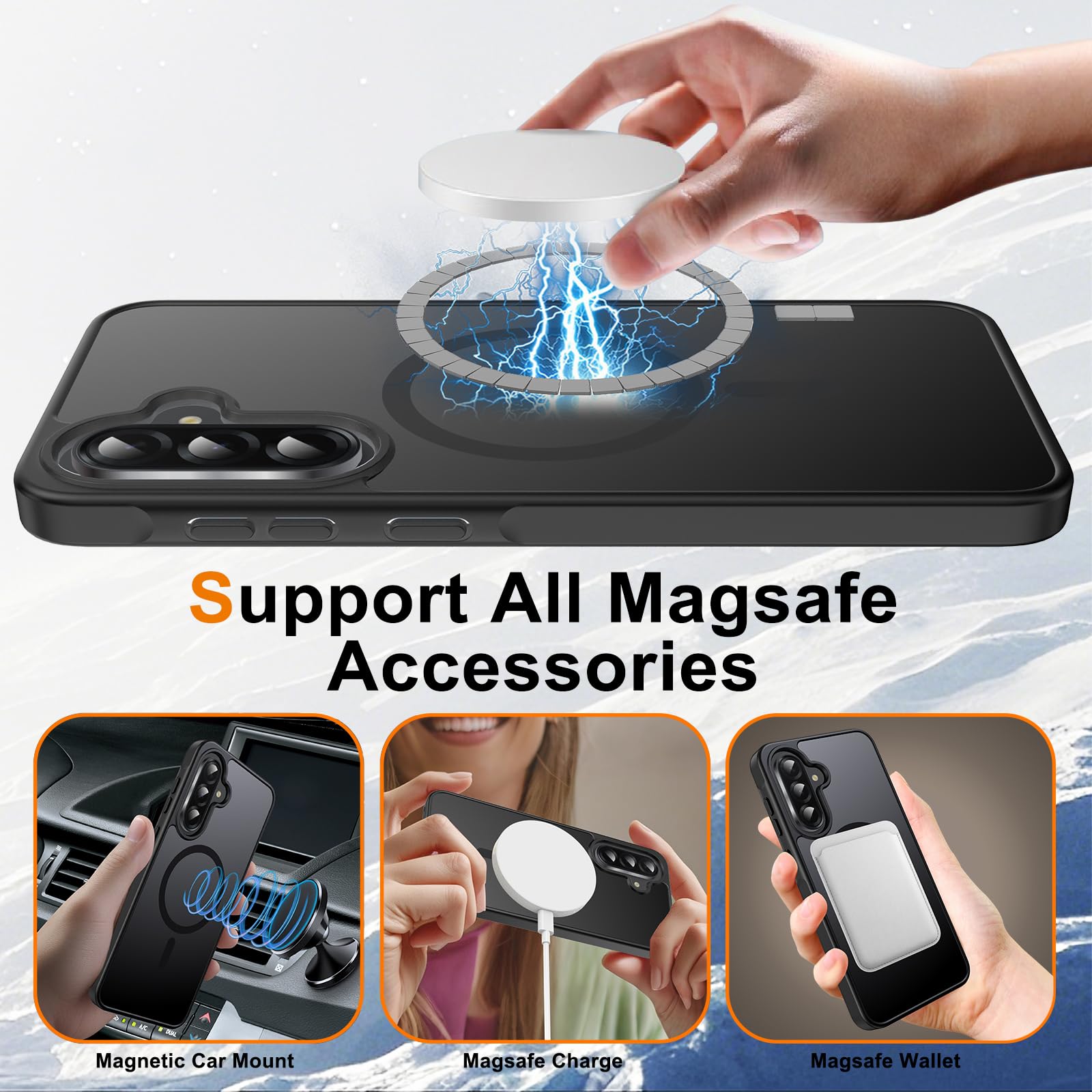 for Samsung Galaxy A36 5G Phone Case Magnetic Shockproof, [Fit for MagSafe] [Gla