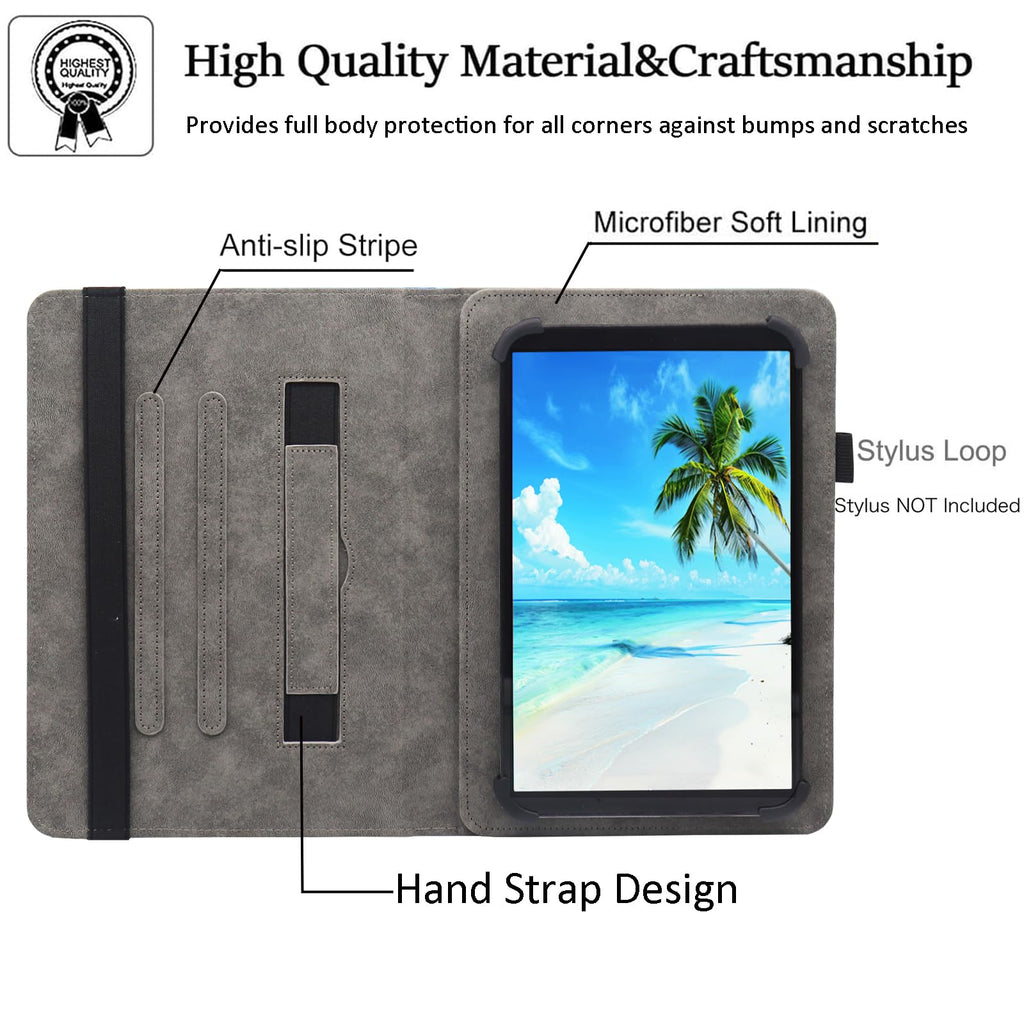 10.1 11 Inch Android Tablet Case, Dluggs Multi-Angle Viewing Stand Case Cover