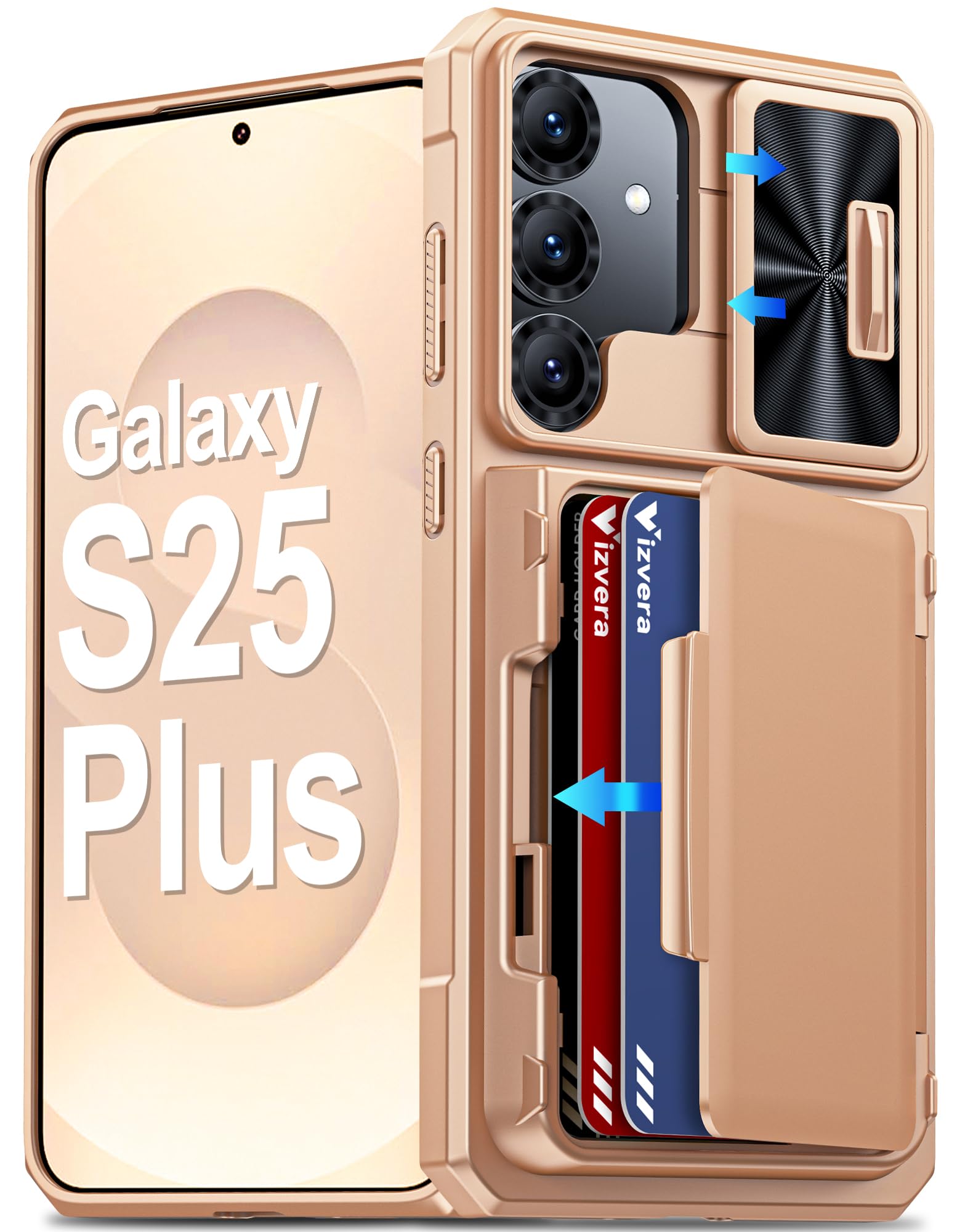 for Galaxy S25+Plus Case Wallet RFID [Cards Holder][Camera Cover][Edge Raised] F