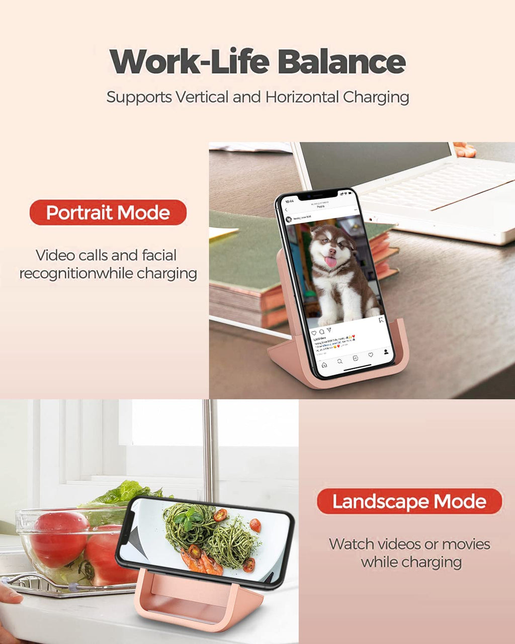 Yuwiss Wireless Charging Stand Cordless Charger 10/7.5/5W Iphone 14 13 12/12 /11