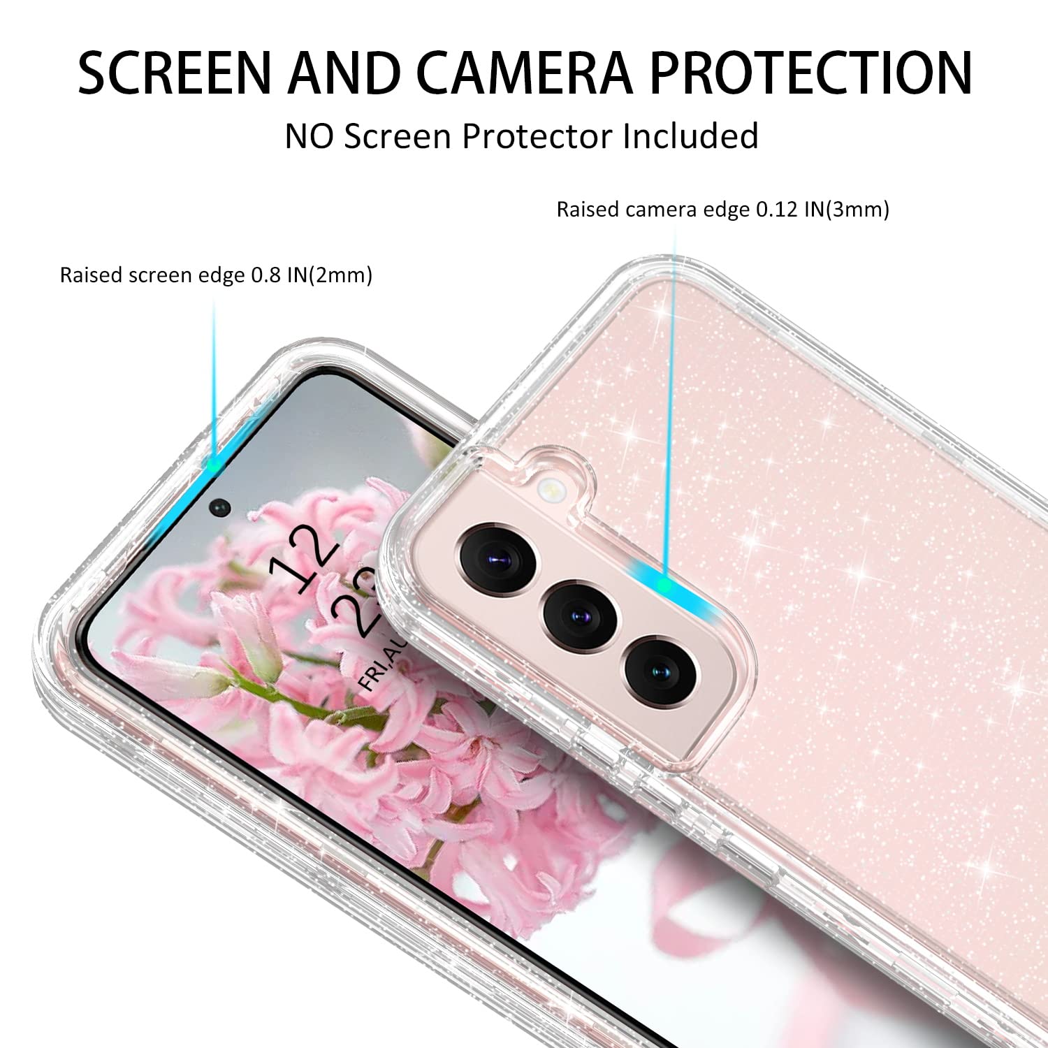 Galaxy S22 5G Glitter Full Body Case - Heavy-Duty 3-in-1 Protection for Ultimate