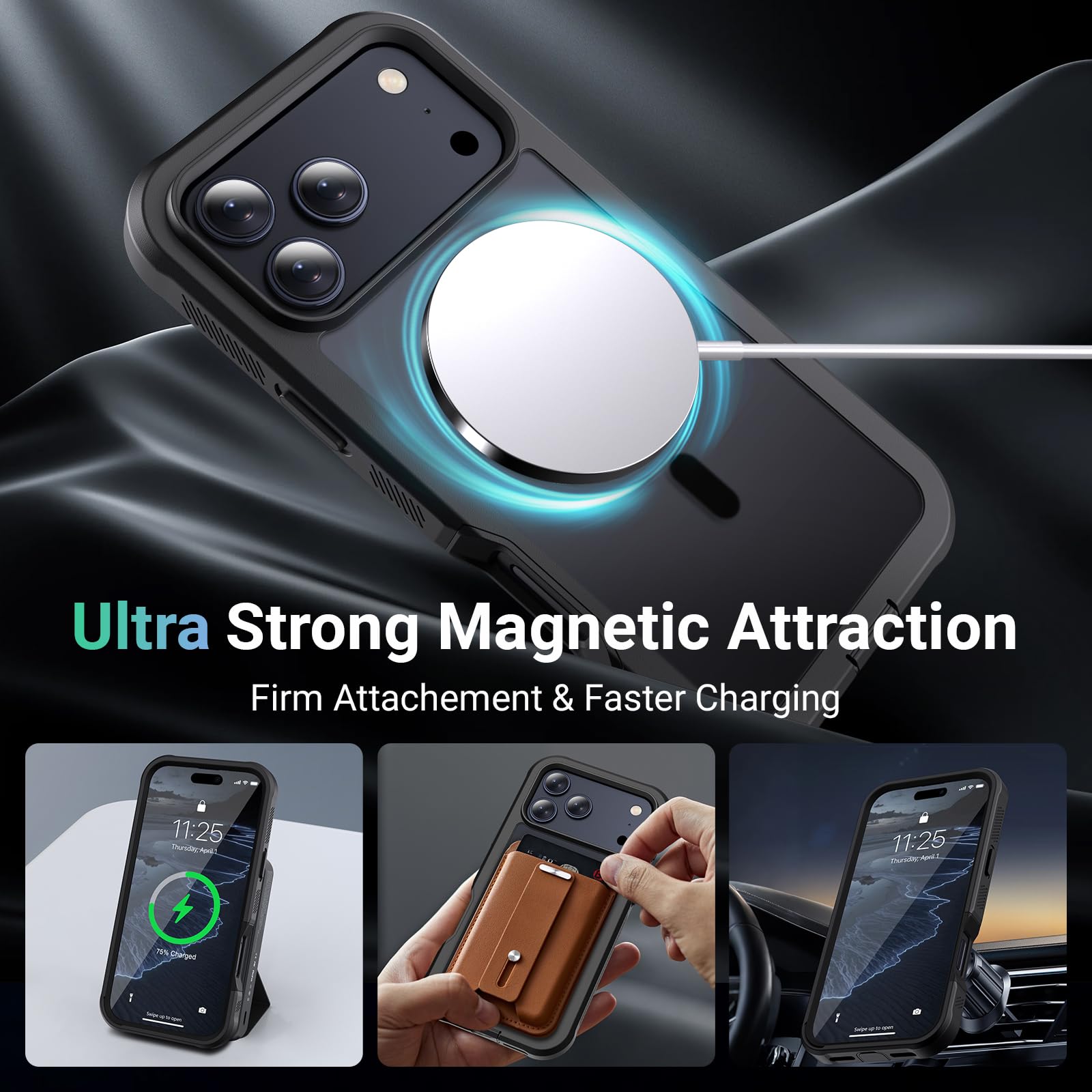 For Iphone 17 Pro Max Case, [ Magsafe][Military Grade Drop Protection][Heavy Dut