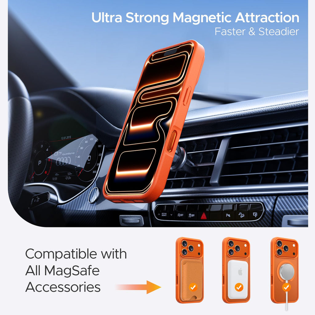 Iphone 17 Pro Case, Stronger Magnetic [Military Grade Drop Protection] Transluce